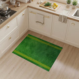 Soccer Field Area Rug in Lush Green with Yellow Borders