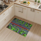 Pixelated City Street Traffic Area Rug