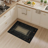 Geometric Pixel Grid Area Rug - Black Beige