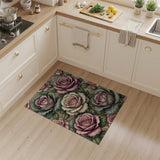 Ornate Pink Rose Floral Vintage Area Rug