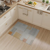 Geometric Abstract Beige Orange Area Rug