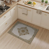 Ornate Gold Filigree Medallion Area Rug