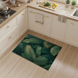 Lush Emerald Green Palm Monstera Leaf Rug
