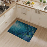 Teal Coral Reef Underwater Area Rug