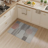 Abstract Geometric Grey Orange Circle Area Rug