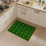 Lucky Golden Shamrock Green Clover Rug