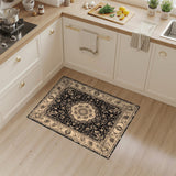Black and White Black White Persian Floral Medallion Rug