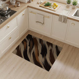Sweeping Brown Tan Brushstroke Area Rug