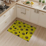 Cheerful Yellow Sunflower Smiley Rug