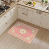 Pink Floral Medallion Vintage Pink Area Rug