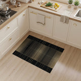 Gold Stripe Black Border Geometric Rug