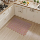 Orange Orange Grid Geometric Modern Area Rug