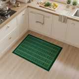 Green Grid Geometric Modern Area Rug