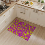 Psychedelic Pink Yellow Swirl Area Rug