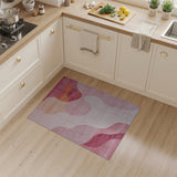 Wavy Abstract Area Rug in Blush Pink Coral