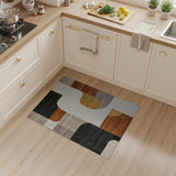 Abstract Curved Geometric Neutral Area Rug