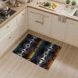 Rainbow Vinyl Soundwave Area Rug