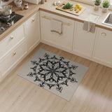 Ornate Black Mandala Floral Area Rug