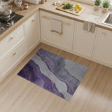 Purple Marble Gold Vein Abstract Area Rug