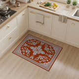 Opulent Red Floral Medallion Area Rug