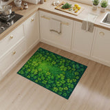 Green Floral Vintage Lush Green Shamrock Clover Area Rug
