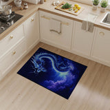 Electric Blue Dragon Storm Area Rug