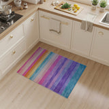 Multi-color and Patterns Vibrant Multi-Color Horizontal Stripe Area Rug