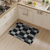 Black White Geometric Checkered Woven Area Rug