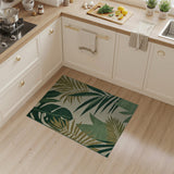 Lush Coastal Beach Lush Green Monstera Leaf Area Rug