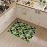Vibrant Green Plaid Grid Area Rug