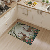 Twin Spotted Deer in Pink Woodland Forest Rug