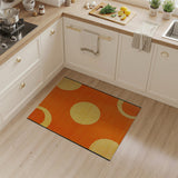 Vibrant Orange Yellow Circle Abstract Rug
