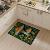 Enchanted Orange Mushroom Forest Area Rug