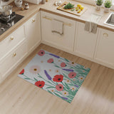 Floral Vintage Wildflower Meadow Floral Area Rug