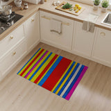 Vibrant Multi-Color Striped Geometric Modern Area Rug