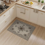 Traditional Persian Beige and Neutral Ornate Beige Floral Medallion Area Rug