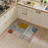 Vibrant Geometric Abstract Area Rug with Arches