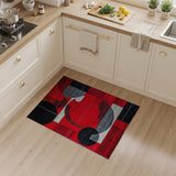 Red Abstract Bold Red Geometric Abstract Area Rug