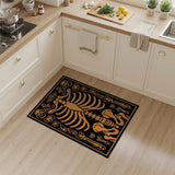 Orange Skeleton Floral Heritage Rug