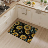 Vibrant Sunflowers Butterflies Area Rug