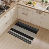 Modern Black Beige Striped Area Rug