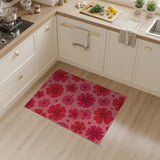 Pink Floral Vintage Vibrant Pink Hibiscus Floral Area Rug