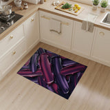 Abstract Area Purple Brushstroke Abstract Area Rug