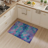 Mermaid Scales Area Rug in Vibrant Purple Pink Teal