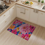 Multi-color and Patterns Vibrant Pink Lotus Floral Area Rug