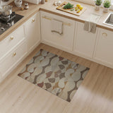 Beige and Neutral Abstract Area Abstract Wavy Beige Neutral Area Rug