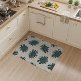 Oversized Teal Leaf Silhouette Area Rug