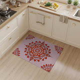 Traditional Persian Pink Ornate Pink Mandala Area Rug