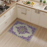 Purple Purple Floral Medallion Persian Rug