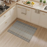 Beige and Neutral Beige Grey Plaid Woven Area Rug
